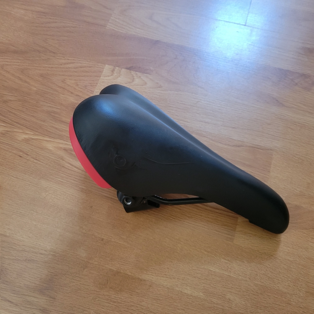 Cylcing (Spinning) Black Bike Saddle with Red Rear Accent